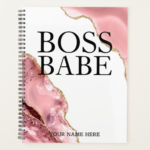 Rose Gold Agate Girl Boss Boss Babe  Hustle Women Planner