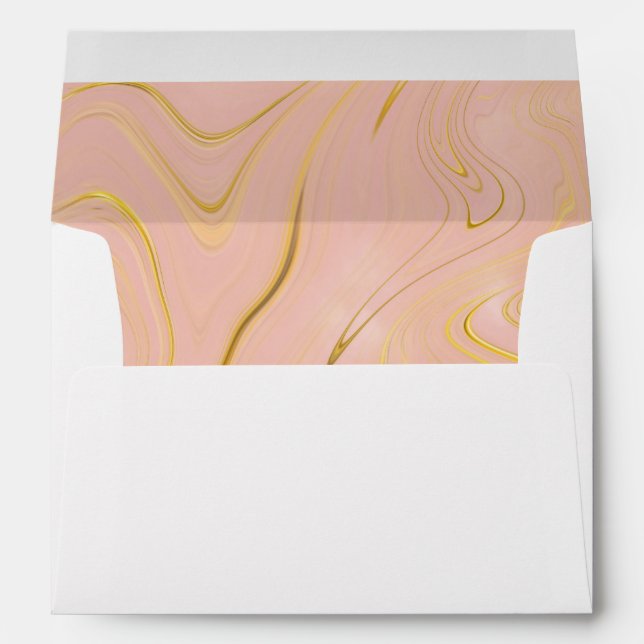 Rose Gold Agate Marble Bridal Shower Envelope (Back (Bottom))