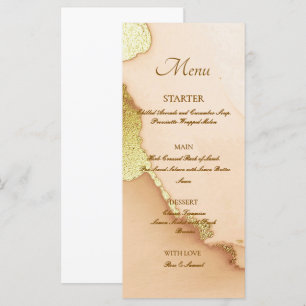 Rose Gold Alcohol Ink Elegant Flat Menu