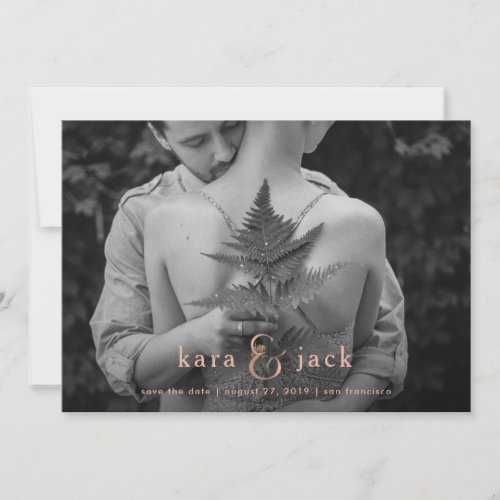 Rose Gold Ampersand  Four Photo Save the Date Invitation