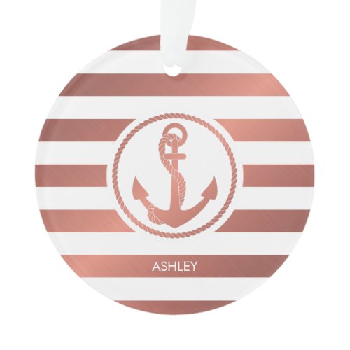 Rose Gold Anchor Ornament