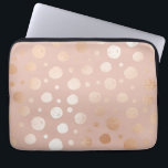 Rose-gold and beige dots pattern laptop sleeve<br><div class="desc">Rose-gold and beige dots and circles pattern.</div>