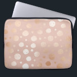 Rose-gold and beige dots pattern laptop sleeve<br><div class="desc">Rose-gold and beige dots and circles pattern.</div>