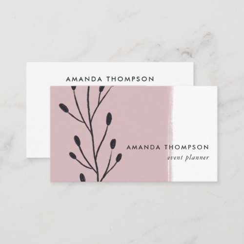 Rose Gold and Black Abstract Business Card