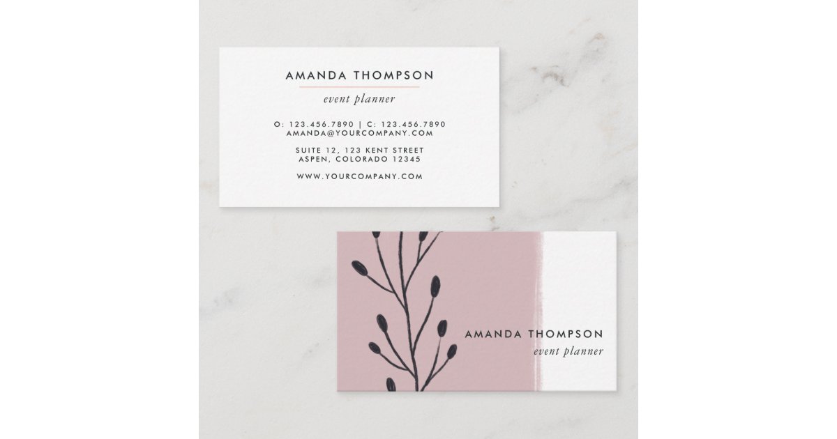 Rose Gold and Black Abstract Business Card | Zazzle