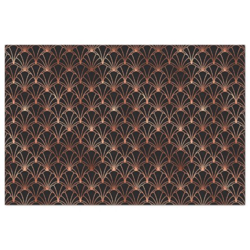 Rose Gold and Black Art Deco Pattern Tissue Paper