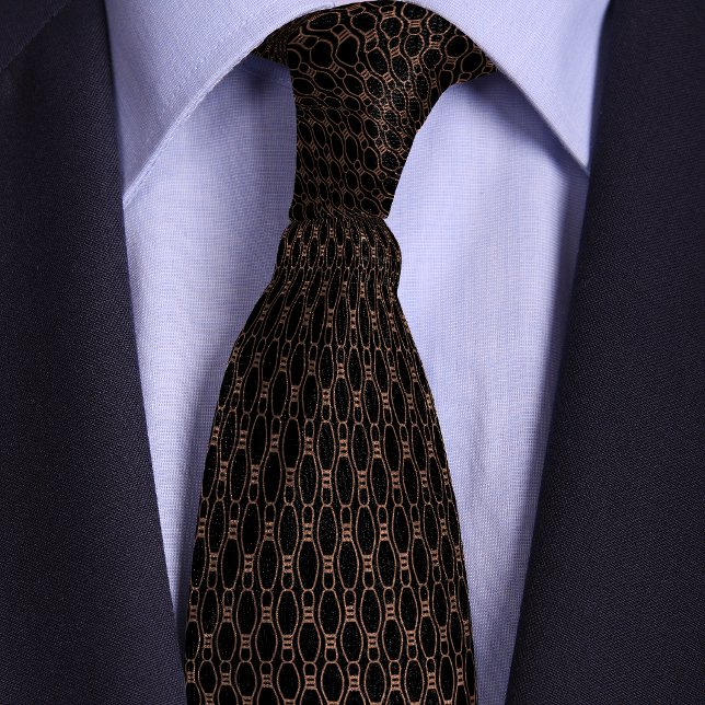Rose Gold and Black Bowling Pin Pattern Neck Tie (Creator Uploaded)