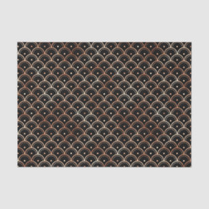 Rose Gold and Black Circles Art Deco Pattern Tissue Paper