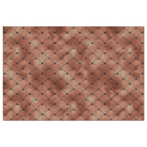 Rose Gold and Black Circles Art Deco Pattern Tissue Paper