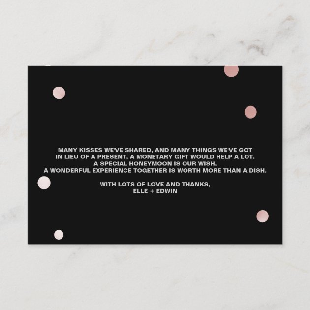 Rose Gold And Black | Glam Wedding Wishing Well Enclosure Card