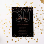 Rose gold and black glitter sparkle 30th birthday invitation<br><div class="desc">This goregous 30th invitation features rose gold sparkle discs on black background. For more advanced customisation of this design,  e.g. changing layout,  font or text size please click the "CUSTOMIZE" button above. Please contact me for any questions!</div>