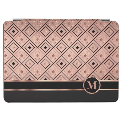 Rose Gold and Black in a Diamond Pattern  iPad Air Cover