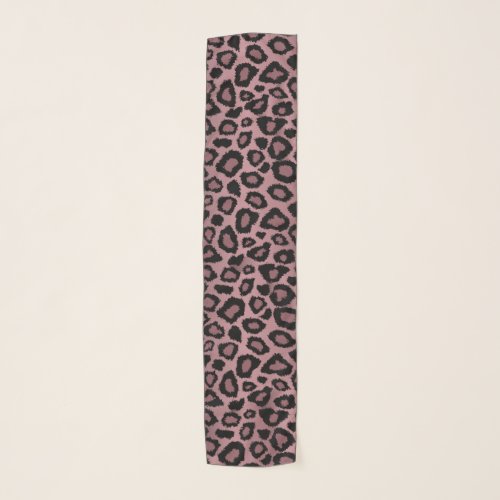 Rose Gold and Black Leopard Print  Scarf