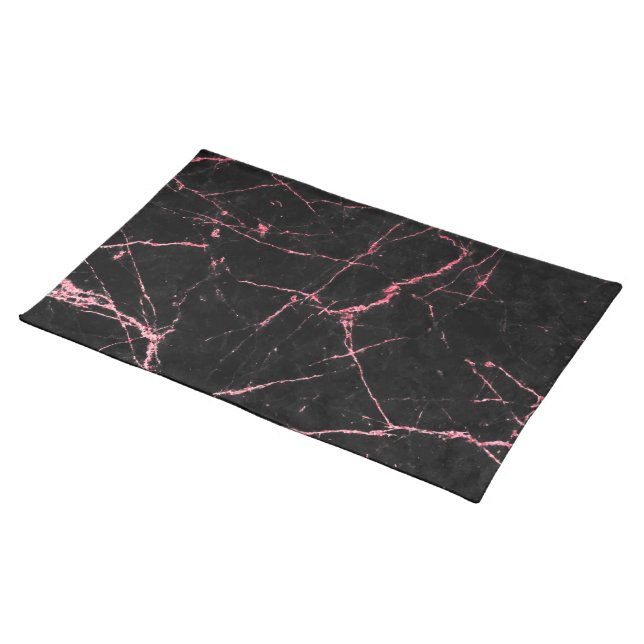 Rose gold and black marble cloth placemat (On Table)