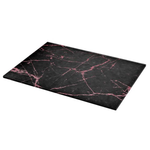 Rose gold and black marble cutting board