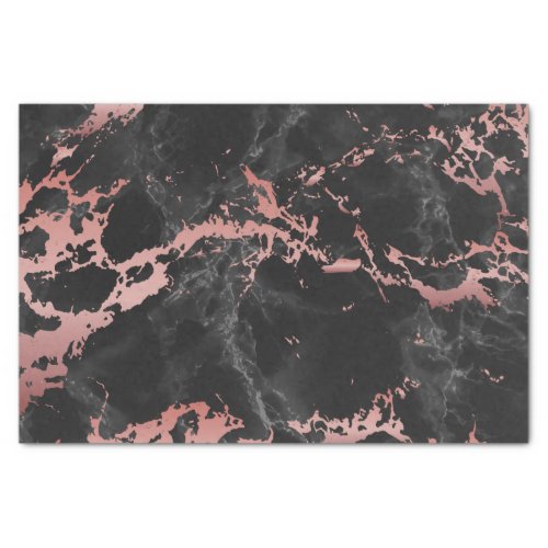 Rose Gold and Black Marble Tissue Paper