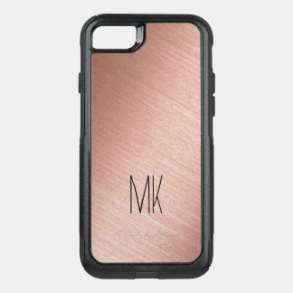 Rose Gold and Black Monogram OtterBox Commuter iPhone SE/8/7 Case