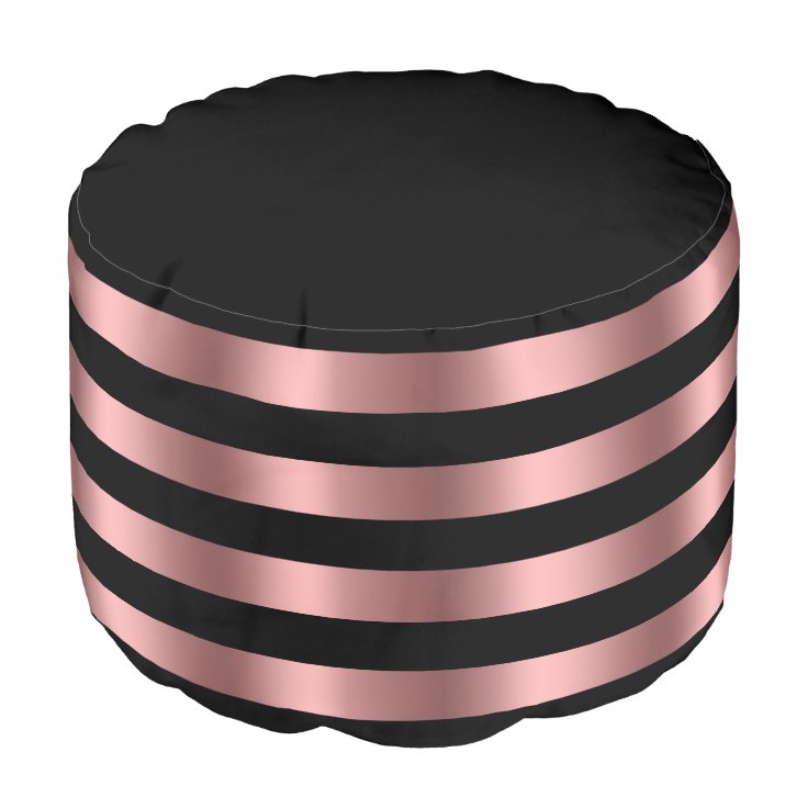 Rose Gold and Black Pouf Zazzle