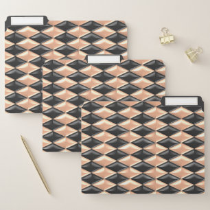 Rose Gold And Black Shapes File Folder