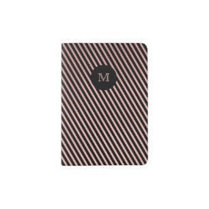 Rose Gold and black striped Passport Holder