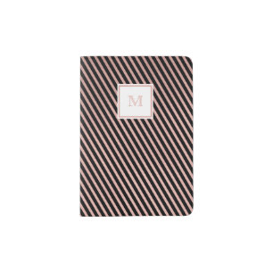 Rose Gold and black striped Passport Holder
