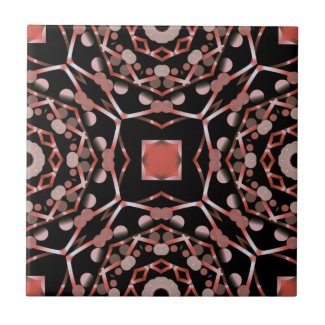 Rose Gold And Black Stylish Modern Abstract  Ceramic Tile