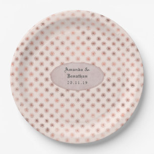Rose Gold and Blush Foil Wedding Paper Plates