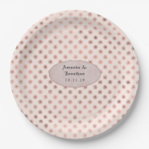 Rose Gold and Blush Foil Wedding Paper Plates