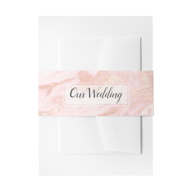Rose Gold and Blush Marbled Wedding Belly Band (Front Example)