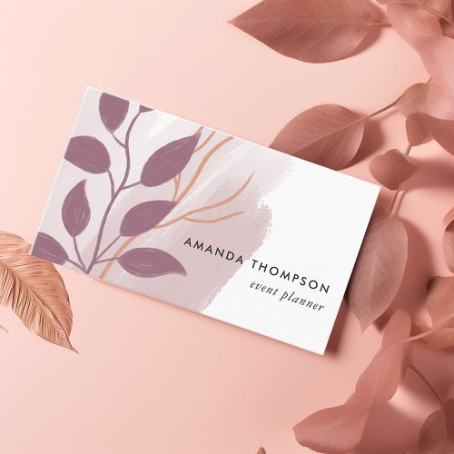 Rose Gold and Blush Pink Abstract Business Card