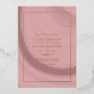 Rose Gold and Blush Pink Agate Wedding Foil Invita Invitation