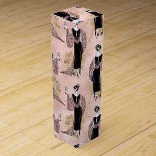 Rose Gold and Blush Pink Art Deco Wine Box