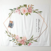 Rose Gold and Blush Pink Bridal Shower Photo Booth Tapestry (Front (Horizontal))