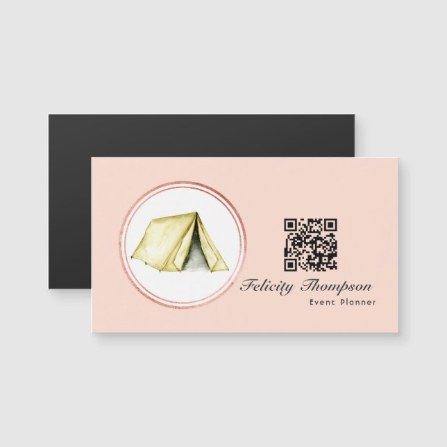 Rose Gold and Blush Pink Event Planner QR Code (Front/Back)