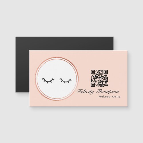 Rose Gold and Blush Pink Makeup Artist QR Code