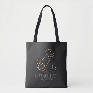Rose Gold And Charcoal Modern Minimalist Pet Logo Tote Bag