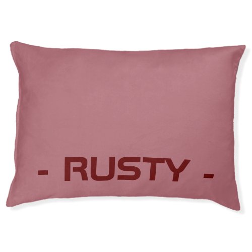 Rose Gold and Dark Red Modern Simple Name  Pet Bed