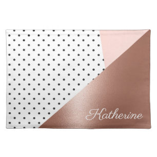 Rose Gold and Dots Cloth Placemat