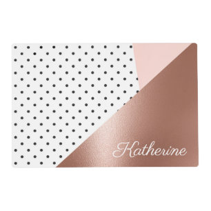 Rose Gold and Dots Placemat