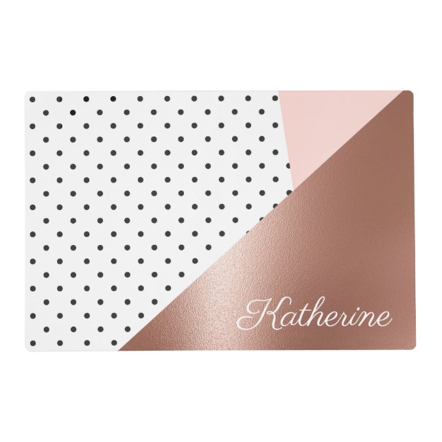Rose Gold and Dots Placemat (Front)