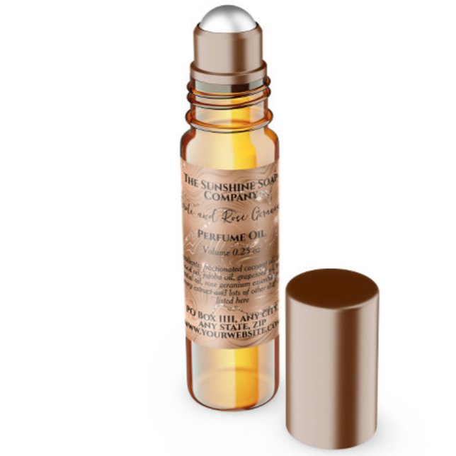 Rose Gold and Glitter Perfume Roller Bottle label (Creator Uploaded)