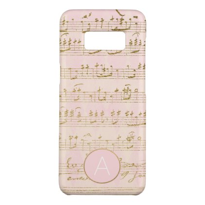 Rose Gold and Gold Foil Musical Notes Monogram Case-Mate Samsung Galaxy S8 Case