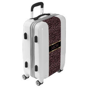 Rose Gold and Gold Leopard    Monogram Luggage