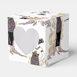 Rose Gold and Gold Wine Themed Favor Boxes