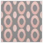 Rose Gold and Gray Geometric Ikat Fabric