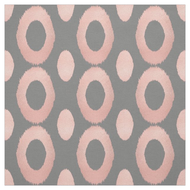 Rose Gold and Gray Geometric Ikat Fabric (Swatch)