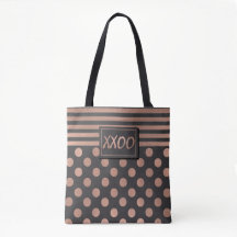 Rose Gold and Gray XXOO Tote Bag