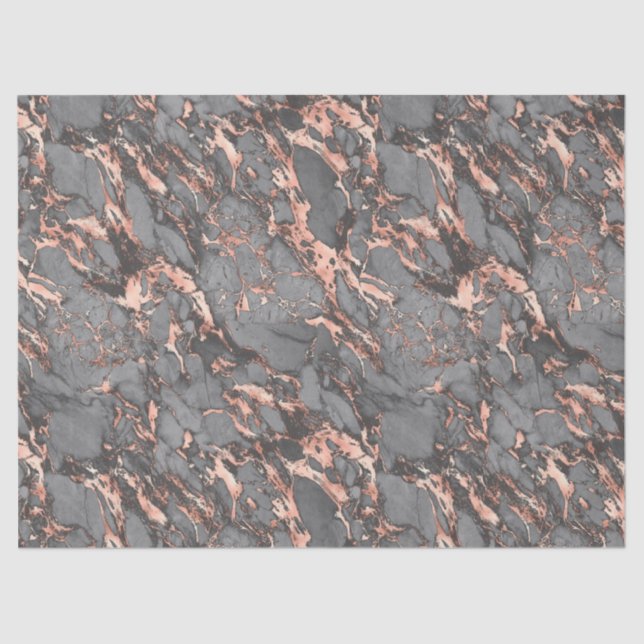Rose Gold and Grey Marble Decoupage Tissue Paper (Front)