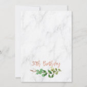 Rose gold and marble 30th Birthday invitation (Back)