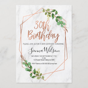 Marble 30th Birthday Invitations Zazzle